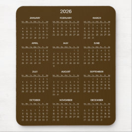 Simple Yet Elegant 2026 Calendar | Mousepad Musmatta