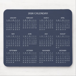 Simple Yet Elegant 2026 Calendar | Mousepad Musmatta