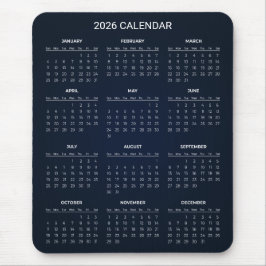 Simple Yet Elegant 2026 Calendar | Mousepad Musmatta