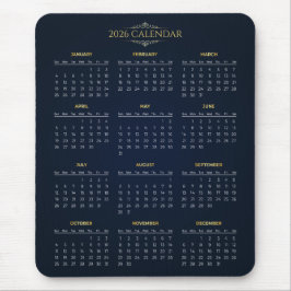 Simple Yet Elegant 2026 Calendar | Mousepad Musmatta