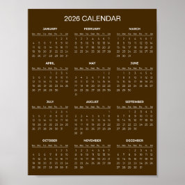Simple Yet Elegant 2026 Calendar | Poster