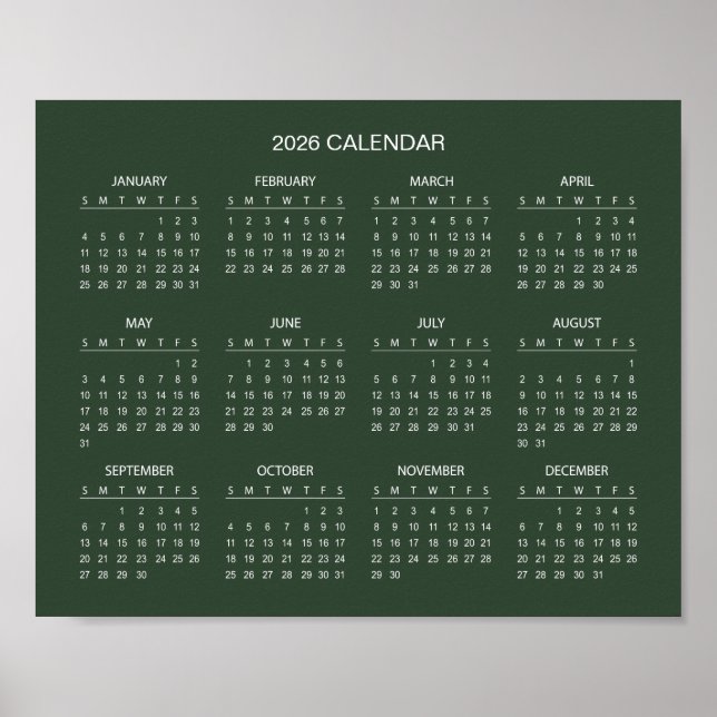 Simple Yet Elegant 2026 Calendar |  Poster (Framsidan)