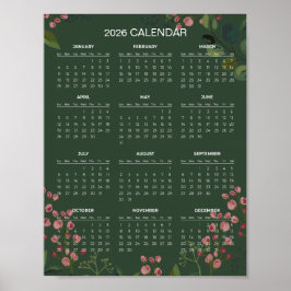 Simple Yet Elegant Floral 2026 Calendar | Poster