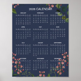 Simple Yet Elegant Floral 2026 Calendar | Poster