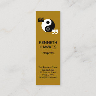 Simple Yin Yang Quotation Mark Interpreter Mini Visitkort