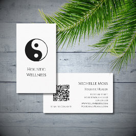 Simple Yin Yang Symbol QR kod Holistic Hälsa Visitkort
