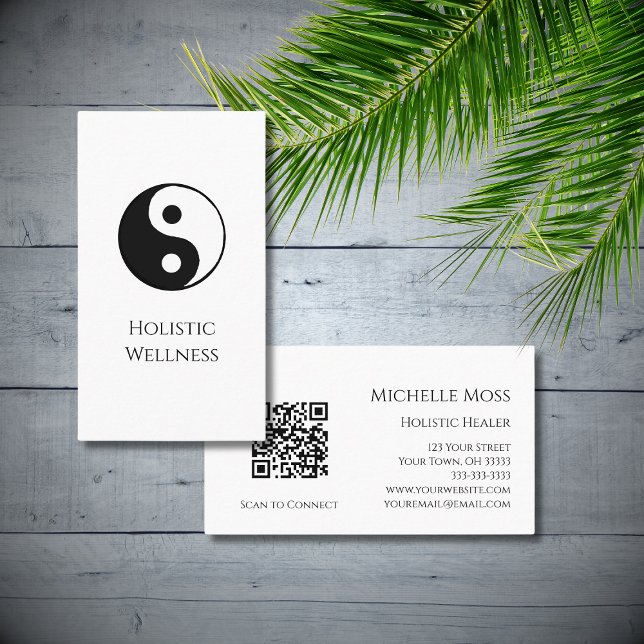 Simple Yin Yang Symbol QR kod Holistic Hälsa Visitkort (Skapare uppladdad)