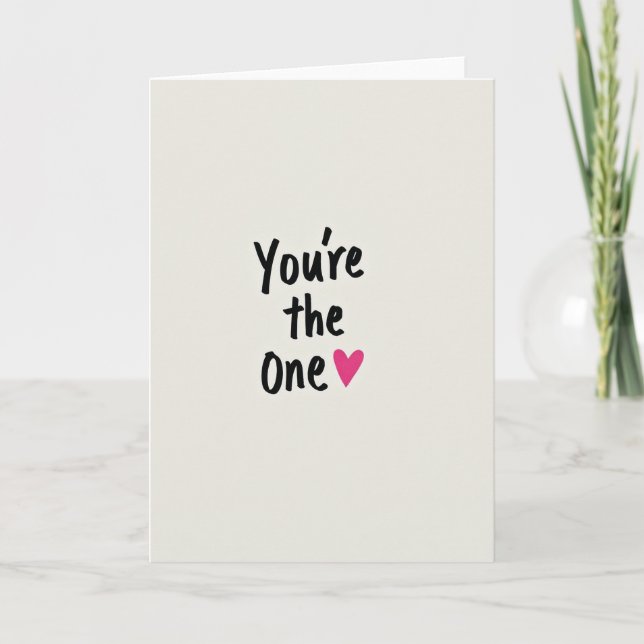 Simple You Are The One Card Kort (Framsida)