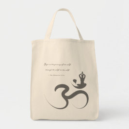 Simple Zen Yoga Om Calligraphy Silhouette Logotyp Tygkasse