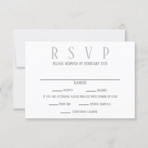 SimpleGray Design - inbjudan till OSA/middagsval