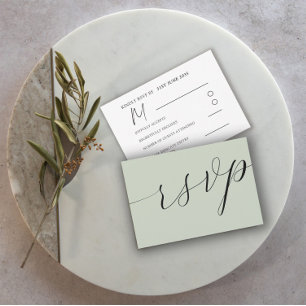 SimpleSage Grönt Calligraphy-Bröllop OSA Kort