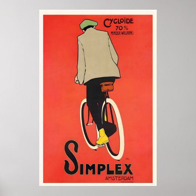 Simplex Cycloide Retro Cykel Amsterdam Holland Poster (Framsidan)