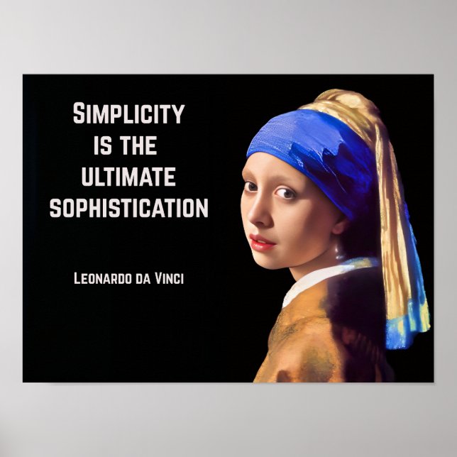Simplicity is the ultimate sophistication poster (Framsidan)