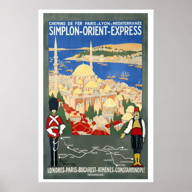 Simplon Orient Express Railways from Paris to Lyon Poster (Framsidan)