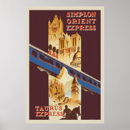Simplon Orient Express Resa med tåg Vintage Poster