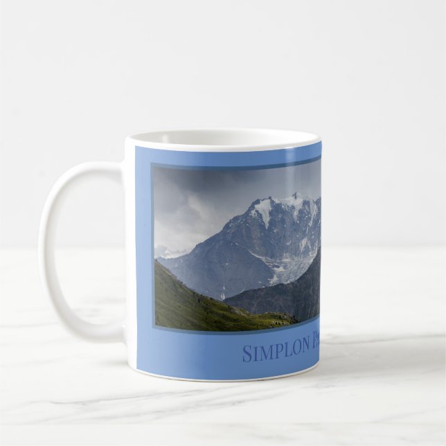Simplon Pass Mountains, Schweiz Kaffemugg (Vänster)