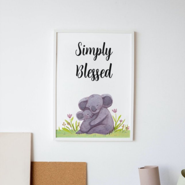 Simply Blessed Watercolor Koala Bear Nursery  Poster (Skapare uppladdad)