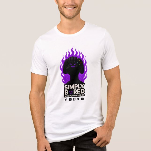 SIMPLY BORED Purple Flame Gaming T-Shirt 🔥🎮 (Framsida)