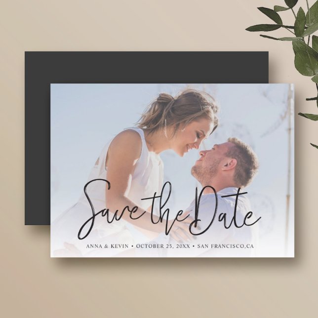 Simply Chic Photo Magnet Save the Date Invitation (Skapare uppladdad)
