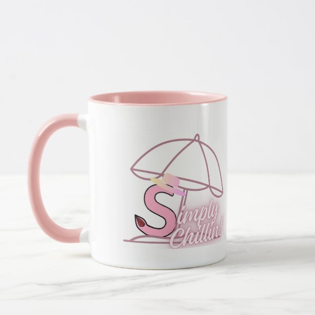 " Simply Chillin " (Pink) by Kriyas Collection Mugg (Vänster)