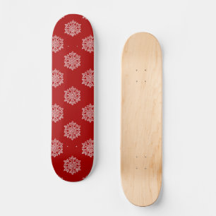 Simply Christmas Collection Röd & Vit Snöflinga Mini Skateboard Bräda 18,5 Cm