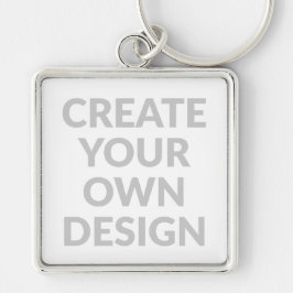 Simply - Create Your Own Keychain Fyrkantig Silverfärgad Nyckelring