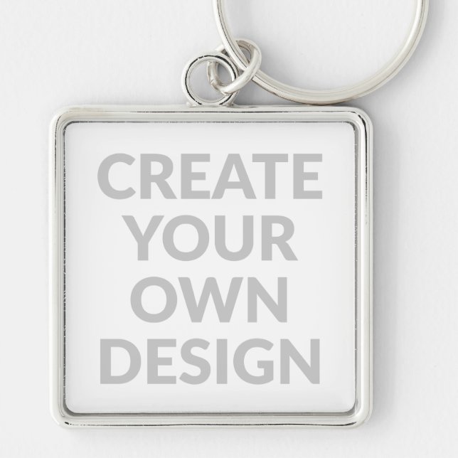 Simply - Create Your Own Keychain Fyrkantig Silverfärgad Nyckelring (Framsidan)