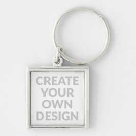 Simply - Create Your Own Keychain Fyrkantig Silverfärgad Nyckelring