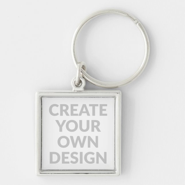 Simply - Create Your Own Keychain Fyrkantig Silverfärgad Nyckelring (Framsidan)