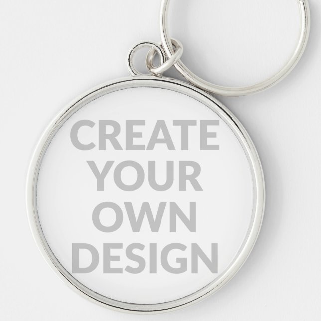 Simply - Create Your Own Keychain Rund Silverfärgad Nyckelring (Framsidan)