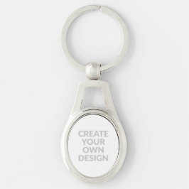 Simply - Create Your Own Metal Keychain Ovalt Silverfärgad Nyckelring