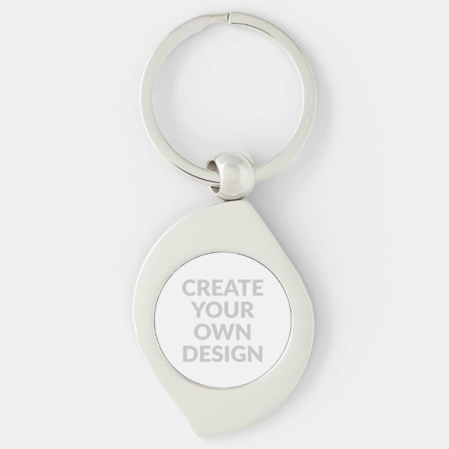 Simply - Create Your Own Metal Keychain Swirl Silverfärgad Nyckelring (Framsidan)