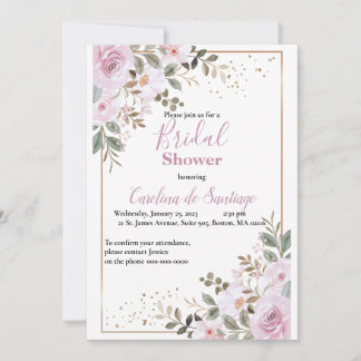 Simply Elegant Bridal Shower Invitation Inbjudningar