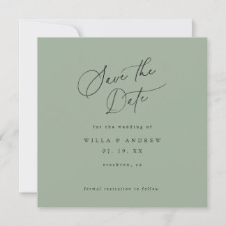 Simply Elegant Minimalist Save The Date Photo Card Inbjudningar