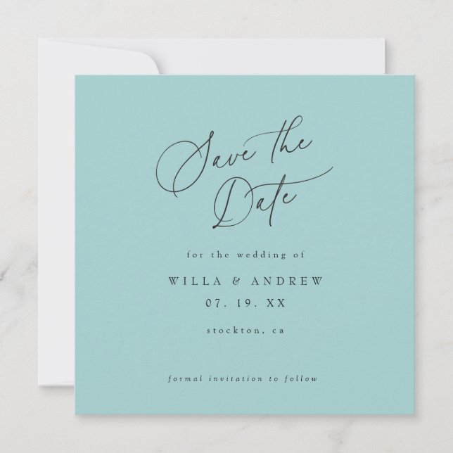 Simply Elegant Minimalist Save The Date Photo Card Inbjudningar (Framsida)