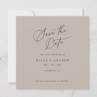 Simply Elegant Minimalist Save The Date Photo Card Inbjudningar