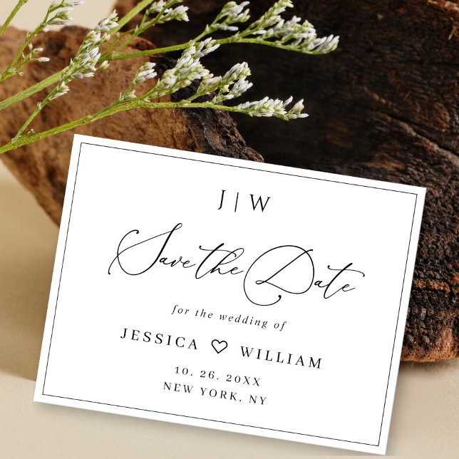 Simply Elegant Minimalist Wedding Save the Date Vykort (Skapare uppladdad)