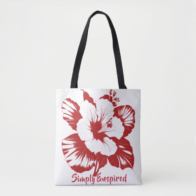 Simply Enspired Hibiskus Anpassningsbar Återanvänd Tygkasse (Framsida)