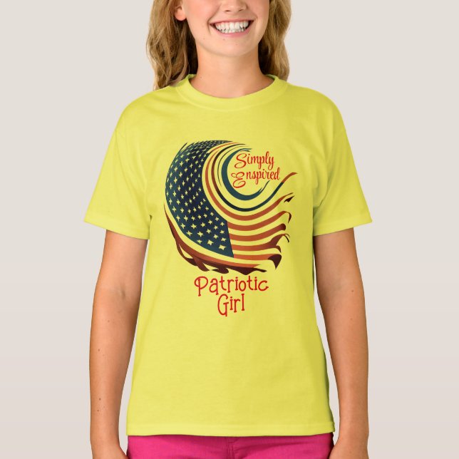 SImply Enspired Patriotic Girl/Dotter T Shirt (Framsida)
