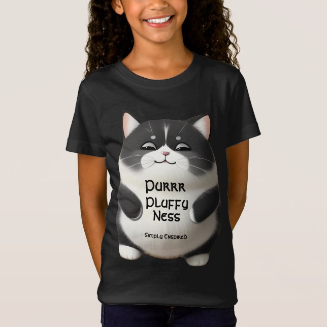 Simply Enspired Purrr Fluffighet Barn T Shirt (Framsida)