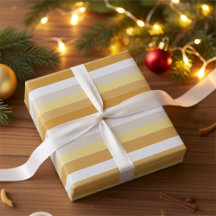 Simply Gold to Silver Stripes Wrapping Paper