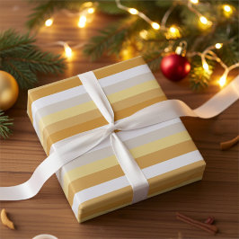 Simply Gold to Silver Stripes Wrapping Paper Presentpapper