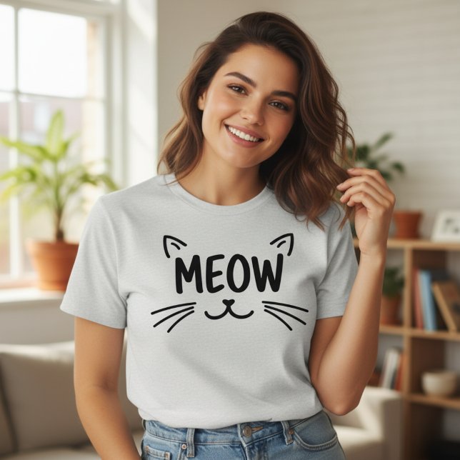 Simply Meow Cute Cat Face for Feline T Shirt (Skapare uppladdad)