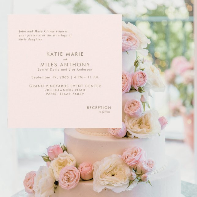 Simply Modern Blush Minimalist Square Wedding  (Skapare uppladdad)