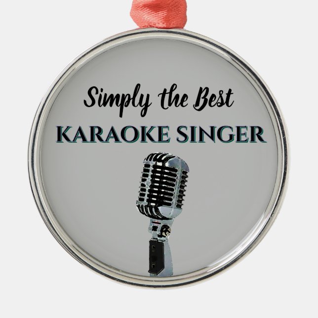 Simply the Best Karaoke Singer Julgransprydnad Metall (Framsidan)