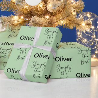 Simply the Best Personalized Light Green Presentpapper
