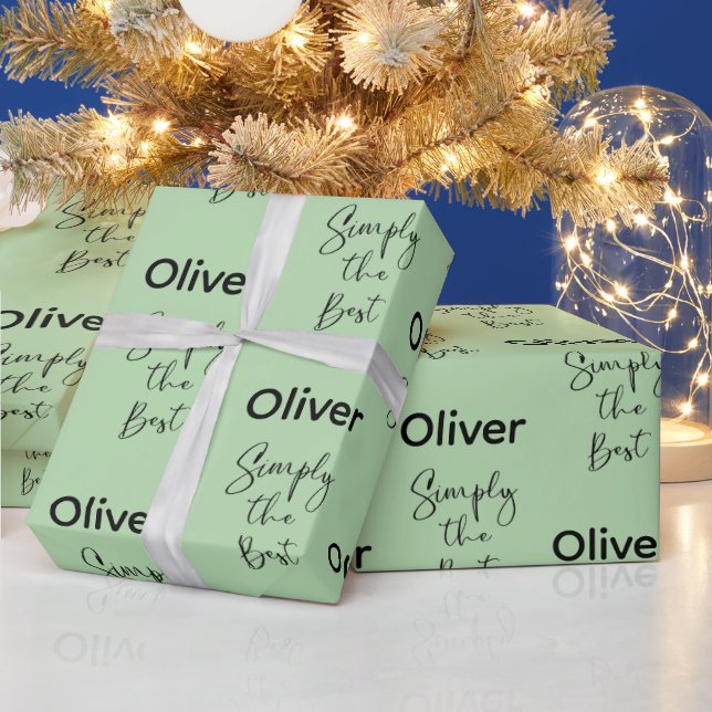 Simply the Best Personalized Light Green Presentpapper (Helgdagar)