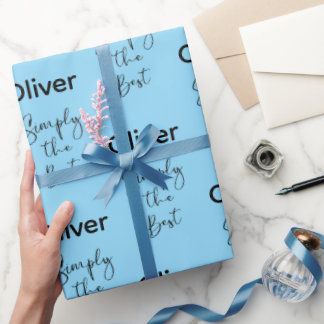 Simply the Best Personalized Pale Blue Presentpapper