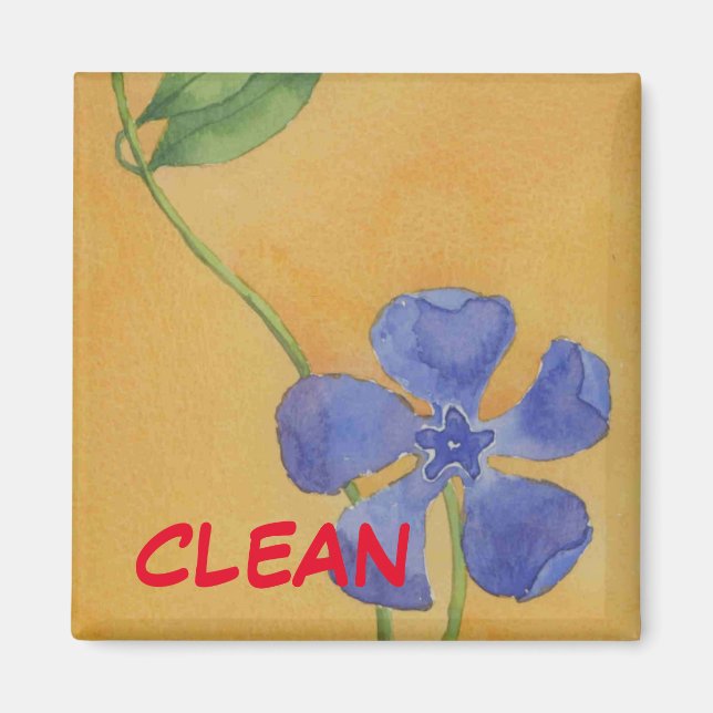 "Simply Vinca" Clean Dishwasher Status Magnet (Framsidan)
