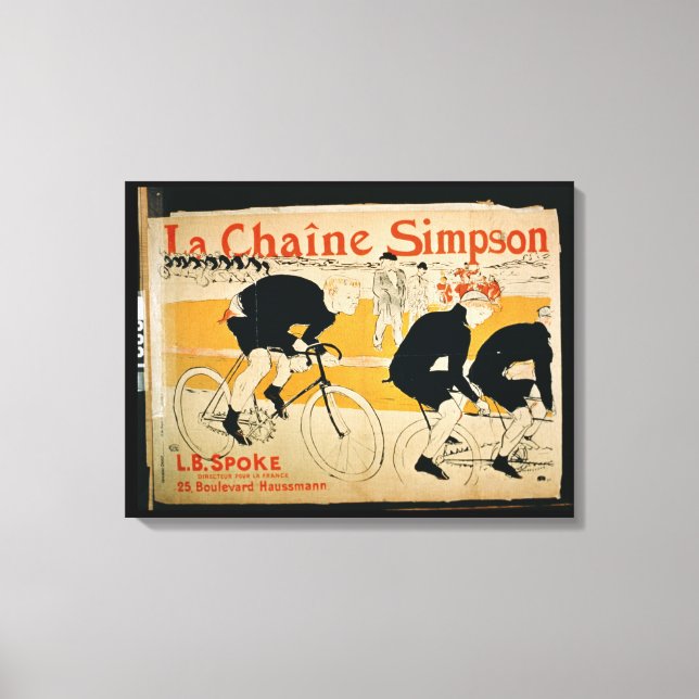 "Simpson chain", Paris (färg litho) Canvastryck (Framsida)